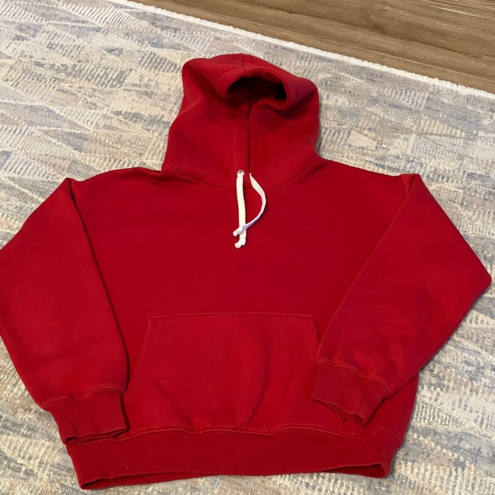 J. Crew Red Heritage Fleece Hoodie